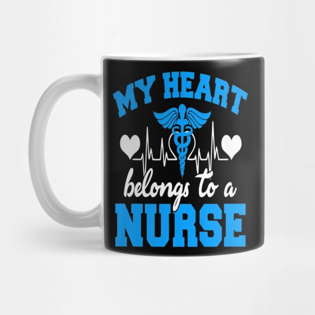 Funny My Heart Belongs To A Nurse Tshirt by juliawaltershaxw205